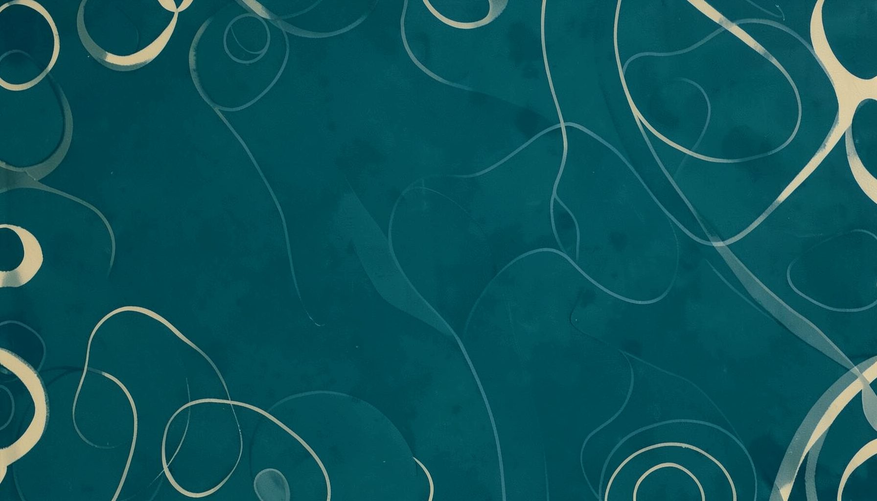 Deep teal and cream abstract pattern with subtle circular motifs and a quiet, understated atmosphere