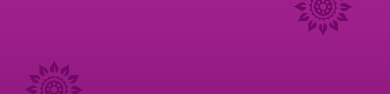 Rich magenta and purple abstract gradient with decorative floral mandala designs in the corners